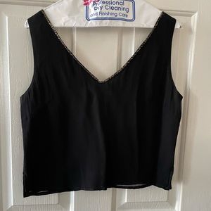 Black Crop camisole with gold sequins